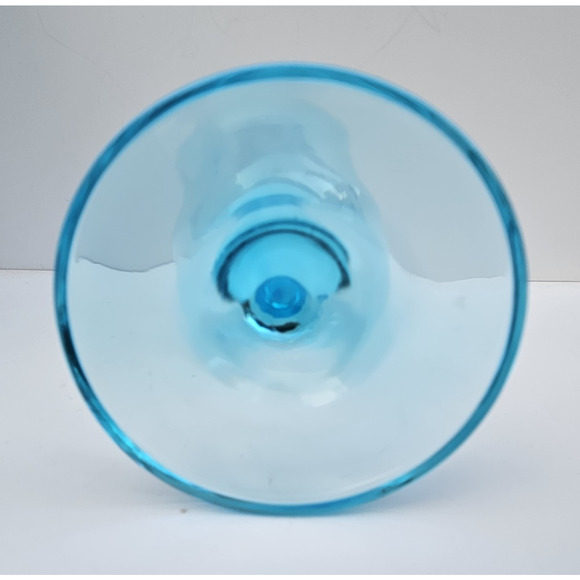 Cristar Ripja Sky Blue 13oz Stemmed 8" Wine Goblet -Set Of 4 - Picture 4 of 8